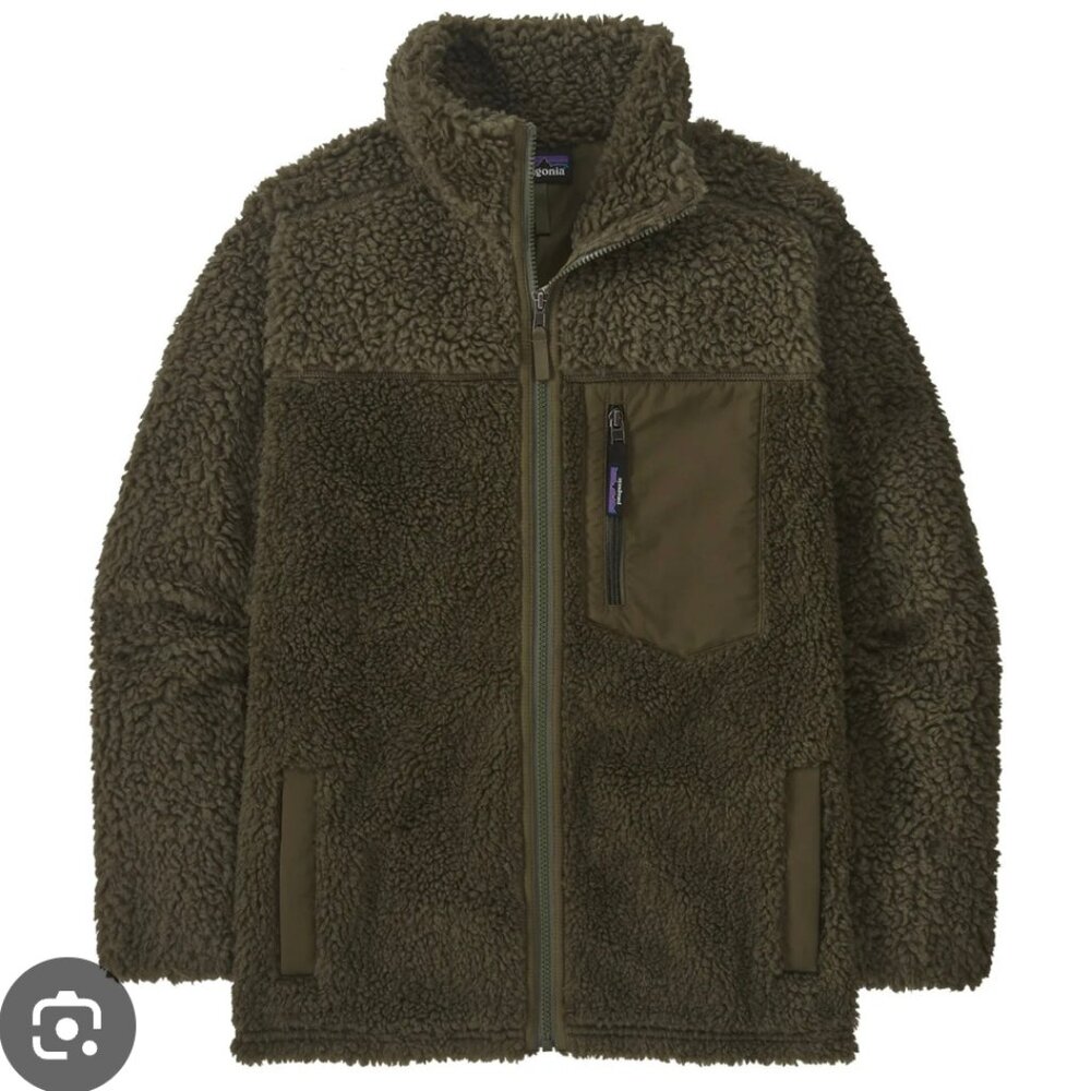 Patagonia High Pile Fleece Coat in Basin Green